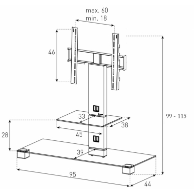 Стойка для ТВ Sonorous PL 2500 B INX